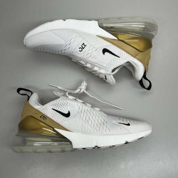 NIKE W Air Max 270 Foam Insole Mesh Sneakers Women's Sz 7 White Gold DZ77736 001 - Picture 8 of 12